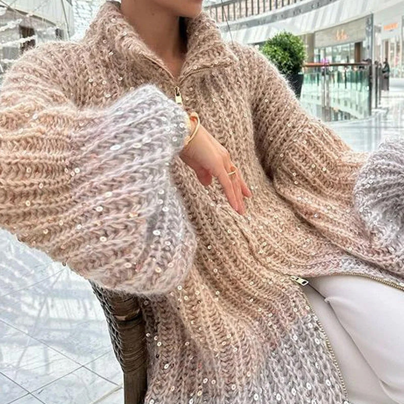Sequin Knitwear Coat