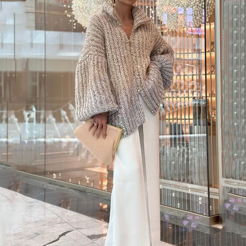 Sequin Knitwear Coat