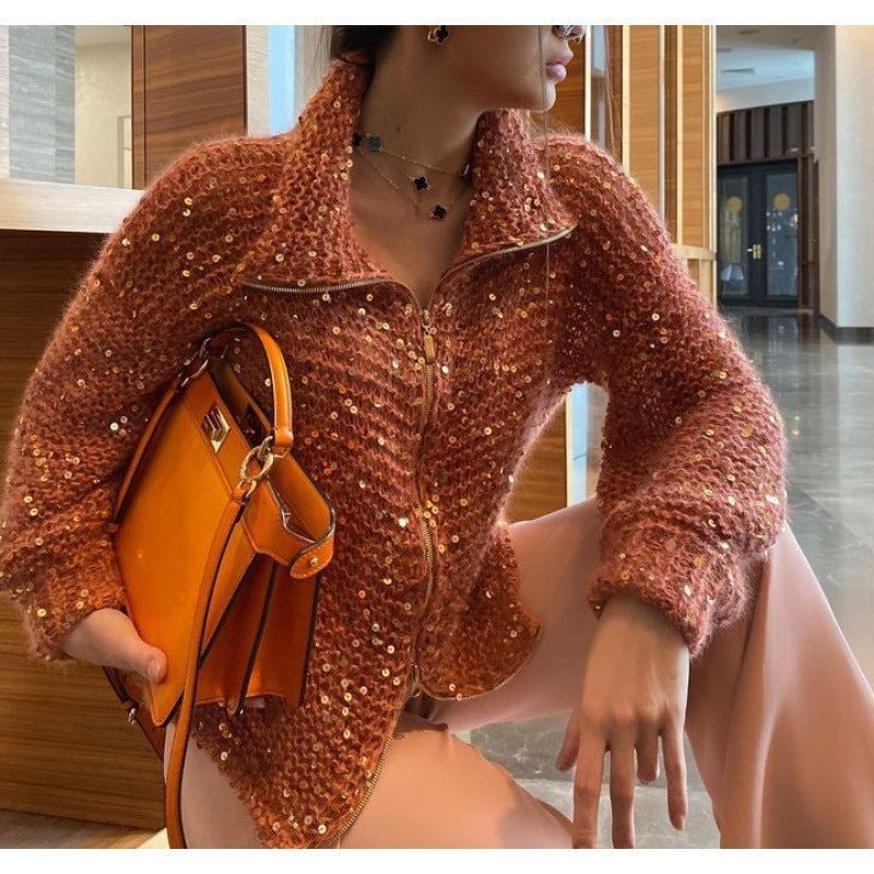 Sequin Knitwear Coat