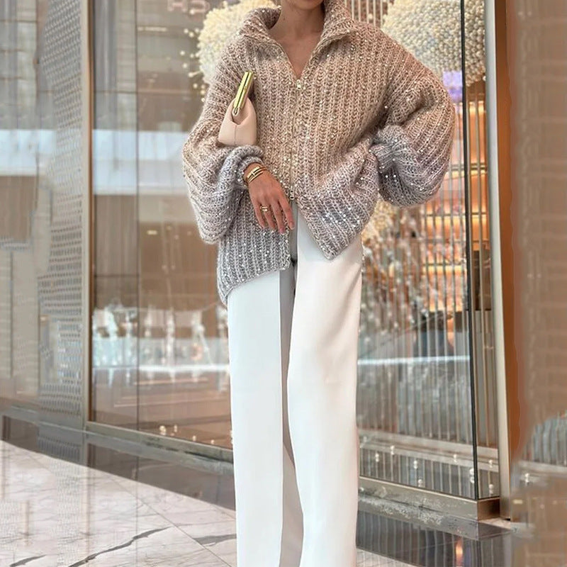 Sequin Knitwear Coat