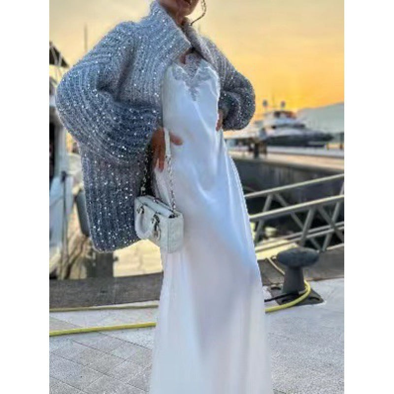 Sequin Knitwear Coat