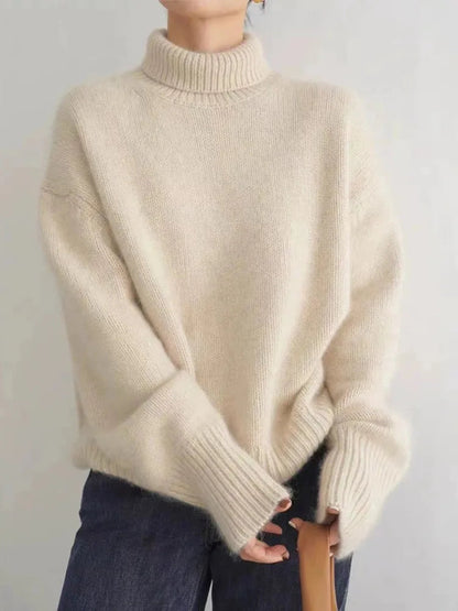 Oversized Cashmere Roll Neck Sweater