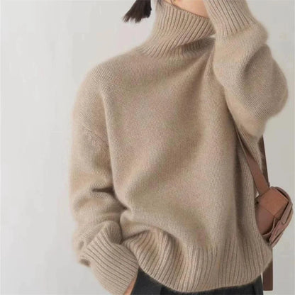 Oversized Cashmere Roll Neck Sweater