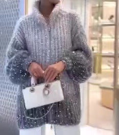 Sequin Knitwear Coat