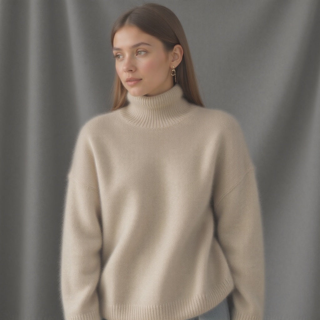 Oversized Cashmere Roll Neck Sweater