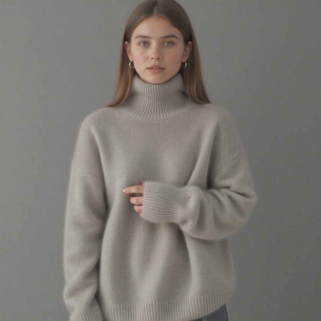 Oversized Cashmere Roll Neck Sweater