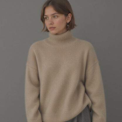 Oversized Cashmere Roll Neck Sweater