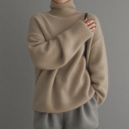 Oversized Cashmere Roll Neck Sweater