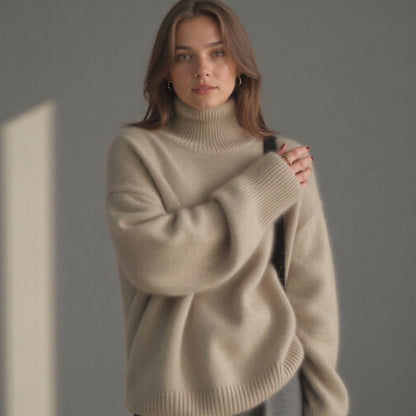 Oversized Cashmere Roll Neck Sweater